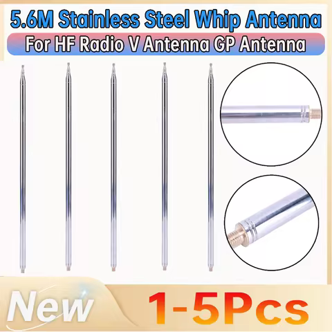 New 5.6M Stainless Steel Telescopic Whips DIY Telescopic Antenna Radio Antenna for HF Radio V Antenn