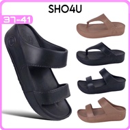 【SHO4U】Women Heighteen Flat Sandal / Women Waterproof  Thick Slipper Casual flipflop / Kasut Selipar