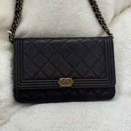 (閒置新🆕）Chanel 黑金荔枝boy woc
