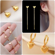 Heart Earring Stainless Steel subang Telinga Love Anting Anting Perempuan Ear Bone Chain Telinga Sub
