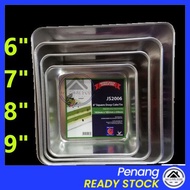 Wecareyou20 6/7/8/9 Inch Aluminium Deep Square Cake Tin Loyang Kek Loyang Segi Empat Brownie Cake Ti