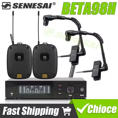 Top Quality！SLXD4/SLXD1 Professional Wireless Instruments Saxophone Microphone UHF Dual Channel，Bras