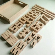 Wooden math blocks