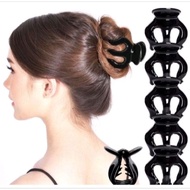 Black hair bun, hair clip, hair clip