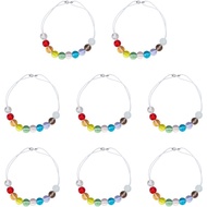 8pcs Golf Score Counter Beads 8 Colors Golf Bead Count Stroke Score Counter Glass Golf Beads Elastic