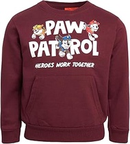 Boys' Paw Patrol Hoodie Sweatshirt - Chase, Marshall, Rubble, Skye (2T-7), Size 3T, Burgundy