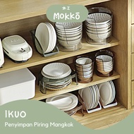 MOKKO - IKUO Aesthetic Plate Bowl Organizer Transparent Cupboard Rack Drainer Organizer