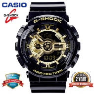 ต้นฉบับ G-Shock GA110 ผู้ชายกีฬานาฬิกาคู่แสดงเวลา 200 เมตรกันน้ำกันกระแทกและกันน้ำเวลาโลก LED อัตโนมัติแสงข้อมือกีฬานาฬิกาพร้อมรับประกัน 2 ปี GA-110GB-1A (พร้อมสต็อก)