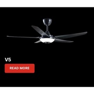 (🇲🇾DEKA V5🔥56”INCH CEILING FAN) 4-Speeds With Light LED 22w/3Colours C/W Remote Control 