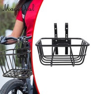 MagiDeal Bike Front Handlebar Basket with Hooks 9.8x9.8x4.7inch Accessories Easily Install Men And W