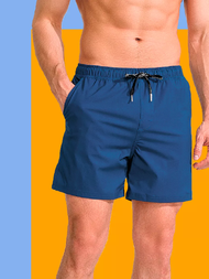 Hazelwood ®  กางเกงว่ายน้ำชาย แห้งไว  Noah - Navy 23-25-02