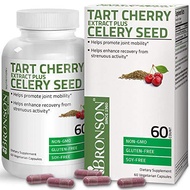 Bronson Tart Cherry Extract + Celery Seed Capsules - Powerful Uric Acid Cleanse, Joint Mobility Support &amp; Muscle