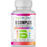 Kompleks B dengan Vitamin C, Asid Folik,, Kolin & Magnesium - Lanjutan B1, B2, B3, B5, B6, B7, B9, B