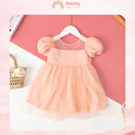 Dress Chiffon princess dress with heart collar and puff sleeves for girls attending birthday parties