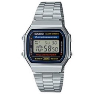 【柒號本舖】CASIO 卡西歐多時區鬧鈴電子鋼帶錶 # A168WA-1 (原廠公司貨)