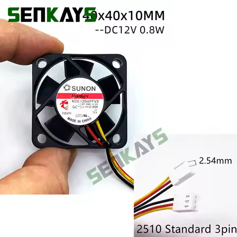 SUNON Maglev KDE1204PFV3 4010 40mm 40x40x10mm Cooling Fan 4CM DC12V 0.8W For 3D Printer North Bridge