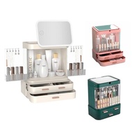 BSC Cosmetic Storage Box with LED Makeup Mirror Make up Organizer Jewellery Organiser Luxury Big Cap