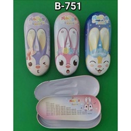 XIAO LING JING B-751 Rabbit 3D 2-Tier Embossed Tin Pencil Case