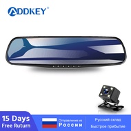 ADDKEY Auto 4.3 Inch Rearview Mirror dash cam Digital Video Recorder Dual Lens Registratory Camcorder FHD 1080P Car Dvr Camera
