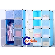 Lemari plastik lemari susun lemari anak bayi rak tas lemari baju lemari pakaian pintu polos 8 susun/