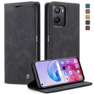 Flip Leather Phone Case for OPPO Realme 9i and OPPO A96 4G with Eco-leather Business Card Holder