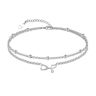 Womens Anklet 925 Sterling Silver Created Opal Layered Anklet Bracelet Dainty Beaded Chain Anklet Ad