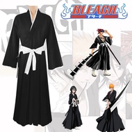 Anime Bleach Bleach Kurosaki Ichigo Cosplay Costume for Traditional Japanese Male Kimono for Adults