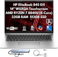 HP EliteBook 845 G11 AI-Ready Business Laptop 2026, 14" WUXGA Touchscreen, 8-Core AMD Ryzen 7 8840U,