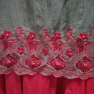 Preloved Baju Kurung Moden Kelabu Merah MGO Culture + Free Gift