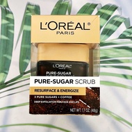 (LOreal® Paris) Pure Sugar Scrub Nourish & Soften For Face And Lips 48g ลอรีอัล ปารีส สครับน้ำตาล สำ