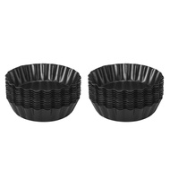 24 Pcs Egg Tart Molds 3Inch Mini Tart Pans Removable Bottom Cupcake Cake Muffin Mold Tin Pan Baking 