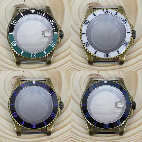 NH35 SUB 40mm Vintage bronze Watch Case 200m Waterproof Sapphire Glass For seiko NH34 NH35 NH36 NH70