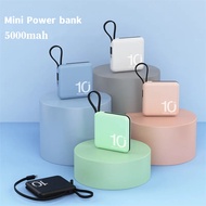 Power Bank PD20W Build-in Cable Fast Charger 5000mAh External Battery Portable Mini Powerbank
