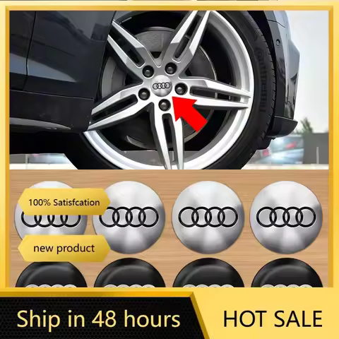 4Pcs 75mm Car Wheel Hub Caps Emblem Badge Stickers Wheel Center Cover Sticker For Audi S RS A3 A4 B8