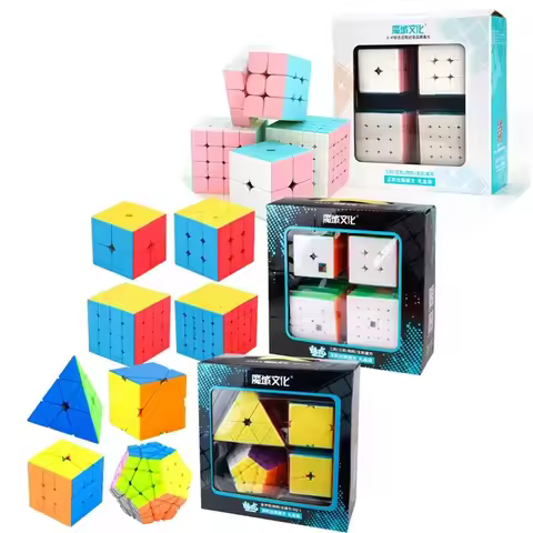 MoYu Gift Box Cube 2x2 3x3 4x4 5x5 Magic Cube SQ-1 Speed Cube Puzzle Game Cube Carbon Fiber Sticker 