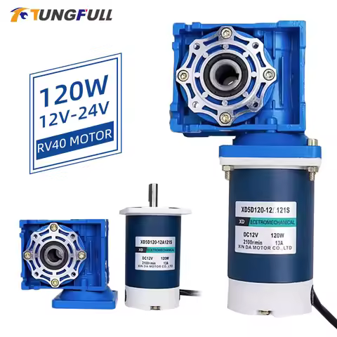 DC 12/24V Worm Gear Reducer Motor RV40 High Torque Gearbox Reducer Motor Self-Gearing Single-lock Sh
