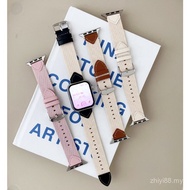Nylon Patchwork Leather Band for Smart Watch 7 8 9 10 SE GT4 GT5 Women 38/40/41mm 44/45/46/49mm Colo
