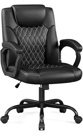 Office Chair, Executive Desk Chair, PU Leather Comfortable Executive Chairs with Fixed Armrest, Adju