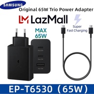 BỘ SẠC NHANH SAMSUNG Củ Sạc Samsung 3 cổng 65W T6530 ( Tặng Kèm Dây Sạc ) 3 Cổng 2 Cổng USB-C1 Cổng 