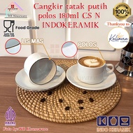 INDO CERAMIC cup + white saucer 180mlPOLOS gold/ cup and saucerlining coffee tea/ hotel restaurant/