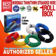 WIREMAX 99.9% PURE COPPER THHN/THWN STRANDED WIRE 14/7 2.0mm (150 METERS/1BOX)