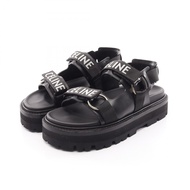 【二手】Celine CELINE涼鞋，厚底，Logo 飾帶，皮革，厚底涼鞋，女款，二手 A
