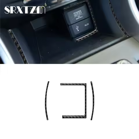 For Honda Accord 2013-2017 Car Cigarette Lighter Panel Carbon Fiber Power Outlet AUX Sticker Decor F
