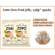 Lotte Zero Fruit Jelly, 238g* 2packs, zero sugar, zero artificial color, low calories, diet jelly, d
