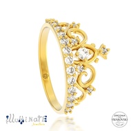 SWAROVSKI Zirconia Elegant Crown Ring with 916 GOLD