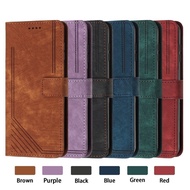 Casing Redmi Note 14 5G Note 14 Pro 5G Note 14 Pro+ 5G New Luxury Skin Feel Lines Flip Wallet Leathe