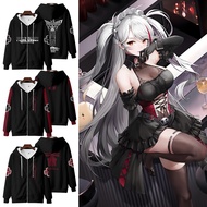 New Anime Azur Lane Prinz Eugen/Yukikaze/Akagi/Vampire Zipper Hoodie Japanese Men's Fashion Women's 