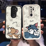 Q-54 couple Cat Mouse Black white Case for OPPO A5i A9 A5 2020 Pro