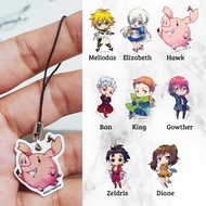 027 Seven 7 Deadly Sins Anime Phone Charms CP Lariat Keychain Melodias