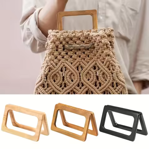 Elegant DIY Handbag & Wallet Handle - Sturdy Rectangular Grip for Crochet, macramé, or Store-bought 